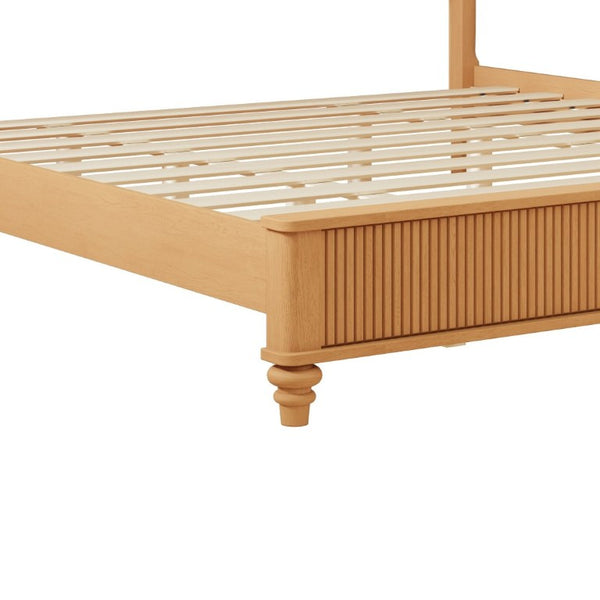 English Elm 3-Piece King Bedroom Set with Fluted Rubberwood Bed and Matching Nightstands W5819S00027