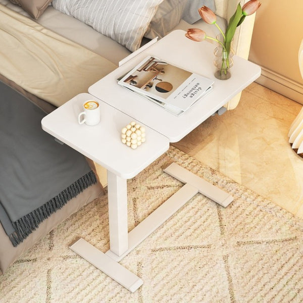 English Elm Mobile Height Adjustable Standing Desk with Tilting Split Surface for Home Office White W5858P489515