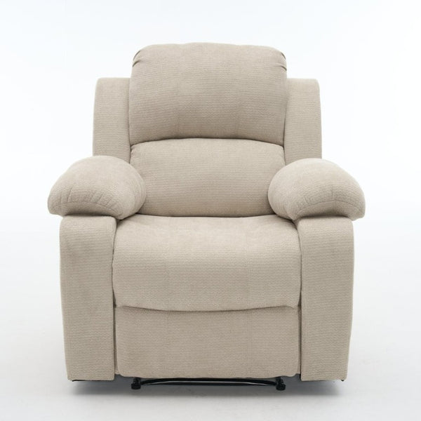 English Elm Manual Recliner Chenille Upholstered Lounge Chair 400Lb Capacity for Compact Living Spaces W5870P518768