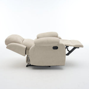English Elm Manual Recliner Chenille Upholstered Lounge Chair 400Lb Capacity for Compact Living Spaces W5870P518768