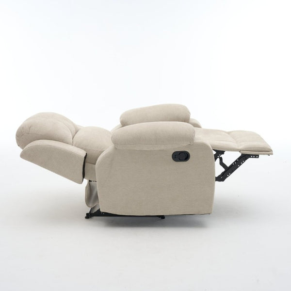 English Elm Manual Recliner Chenille Upholstered Lounge Chair 400Lb Capacity for Compact Living Spaces W5870P518768