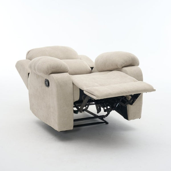 English Elm Manual Recliner Chenille Upholstered Lounge Chair 400Lb Capacity for Compact Living Spaces W5870P518768