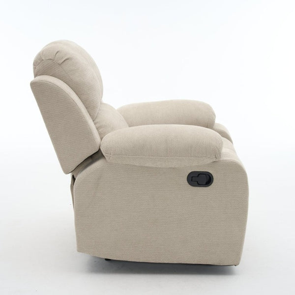 English Elm Manual Recliner Chenille Upholstered Lounge Chair 400Lb Capacity for Compact Living Spaces W5870P518768