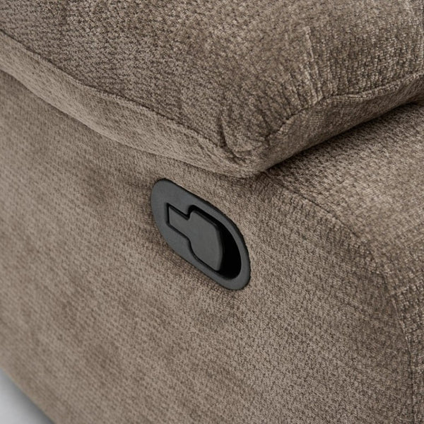 English Elm Manual Recliner Chair Chenille Upholstered Lounge Seat for Small Space Living Rooms Khaki W5870P518773
