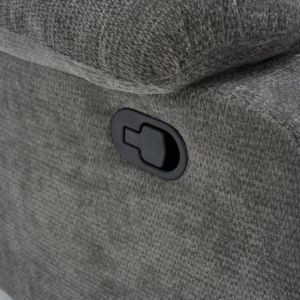 English Elm Manual Recliner Chair Chenille Upholstered Lounge Seat for Small Space Living Rooms Antique Dark Grey W5870P518778