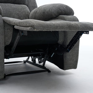 English Elm Manual Recliner Chair Chenille Upholstered Lounge Seat for Small Space Living Rooms Antique Dark Grey W5870P518778