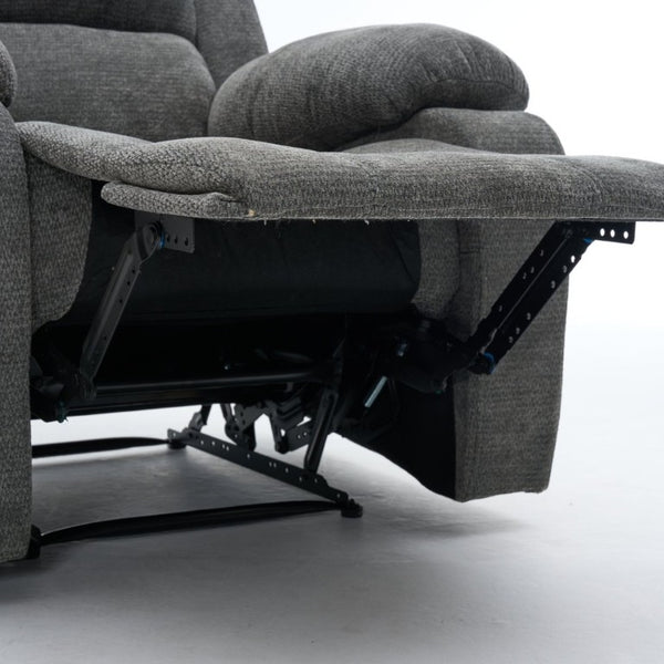 English Elm Manual Recliner Chair Chenille Upholstered Lounge Seat for Small Space Living Rooms Antique Dark Grey W5870P518778