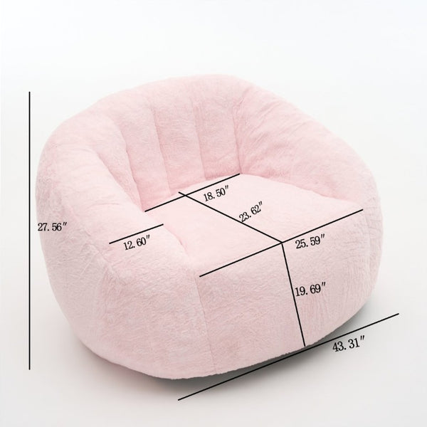 English Elm High-Density Foam Pumpkin Bean Bag Chair Corduroy Velvet Floor Seat Living Room W5870P523892