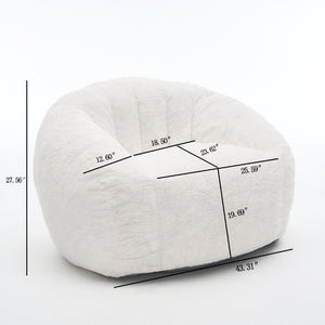 English Elm High-Density Foam Pumpkin Bean Bag Chair Corduroy Velvet Floor Seat Lounge W5870P523905