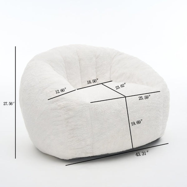 English Elm High-Density Foam Pumpkin Bean Bag Chair Corduroy Velvet Floor Seat Lounge W5870P523905