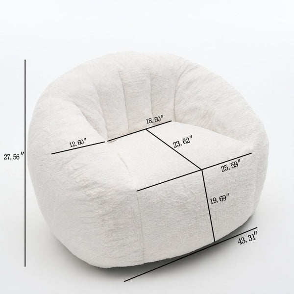 English Elm High-Density Foam Pumpkin Bean Bag Chair Corduroy Velvet Floor Seat Lounge W5870P523905