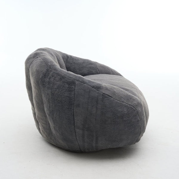 English Elm High-Density Foam Pumpkin Sofa Bed with Plush Fur Upholstery for Cozy Compact Spaces W5870P523908
