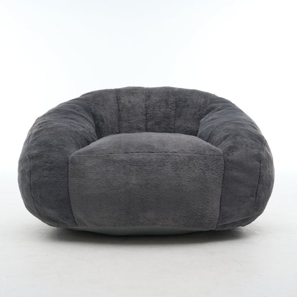English Elm High-Density Foam Pumpkin Sofa Bed with Plush Fur Upholstery for Cozy Compact Spaces W5870P523908