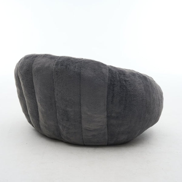 English Elm High-Density Foam Pumpkin Sofa Bed with Plush Fur Upholstery for Cozy Compact Spaces W5870P523908