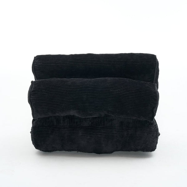 English Elm Folding Floor Lounge Chair Sleeper with Shredded Foam Fill for Studio or Guest Room Black W5870P523983