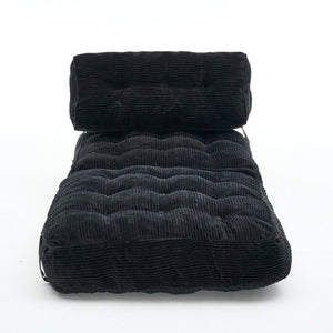English Elm Folding Floor Lounge Chair Sleeper with Shredded Foam Fill for Studio or Guest Room Black W5870P523983