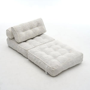 English Elm Folding Floor Lounge Chair Sleeper with Shredded Foam Fill for Studio or Guest Room Beige W5870P523984