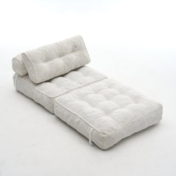 English Elm Folding Floor Lounge Chair Sleeper with Shredded Foam Fill for Studio or Guest Room Beige W5870P523984
