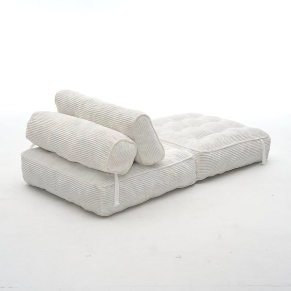 English Elm Folding Floor Lounge Chair Sleeper with Shredded Foam Fill for Studio or Guest Room Beige W5870P523984