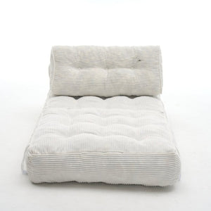 English Elm Folding Floor Lounge Chair Sleeper with Shredded Foam Fill for Studio or Guest Room Beige W5870P523984