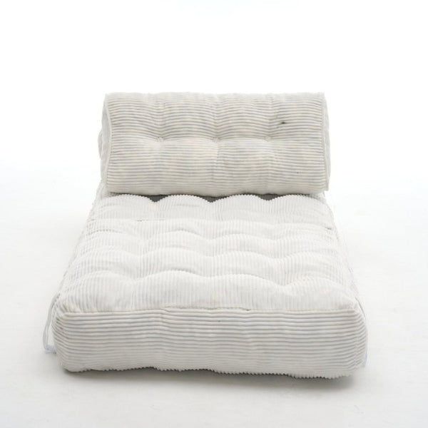 English Elm Folding Floor Lounge Chair Sleeper with Shredded Foam Fill for Studio or Guest Room Beige W5870P523984