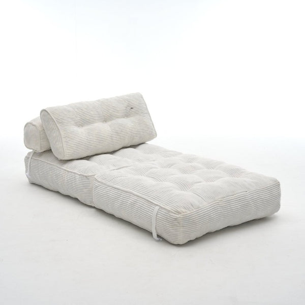 English Elm Folding Floor Lounge Chair Sleeper with Shredded Foam Fill for Studio or Guest Room Beige W5870P523984