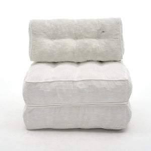 English Elm Folding Floor Lounge Chair Sleeper with Shredded Foam Fill for Studio or Guest Room Beige W5870P523984