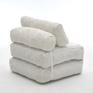 English Elm Folding Floor Lounge Chair Sleeper with Shredded Foam Fill for Studio or Guest Room Beige W5870P523984