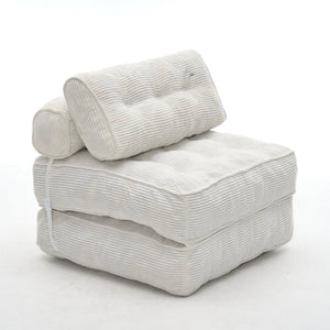 English Elm Folding Floor Lounge Chair Sleeper with Shredded Foam Fill for Studio or Guest Room Beige W5870P523984