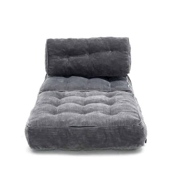 English Elm Folding Floor Lounge Chair Sleeper with Shredded Foam Fill for Studio or Guest Room Grey W5870P523985