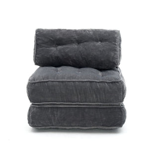 English Elm Folding Floor Lounge Chair Sleeper with Shredded Foam Fill for Studio or Guest Room Grey W5870P523985