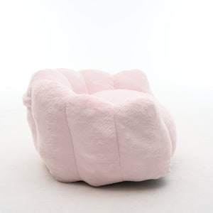 English Elm Large Petal Shaped Faux Fur Accent Chair Plush Sculptural Lounge Seat for Any Room W5870P523986