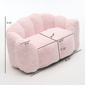 English Elm A Floral Faux Fur Kids Foam Chair Plush Bloom Seat for Nursery or Playroom Baby Pink W5870P523989