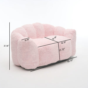 English Elm A Floral Faux Fur Kids Foam Chair Plush Bloom Seat for Nursery or Playroom Baby Pink W5870P523989