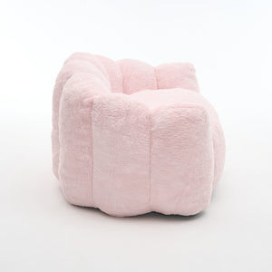 English Elm A Floral Faux Fur Kids Foam Chair Plush Bloom Seat for Nursery or Playroom Baby Pink W5870P523989