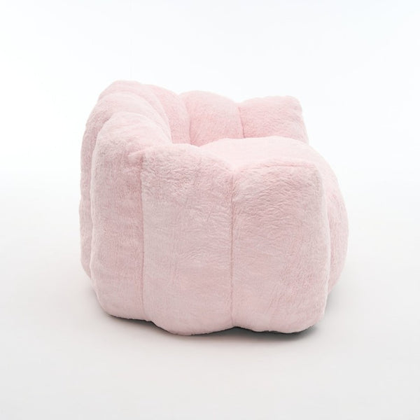 English Elm A Floral Faux Fur Kids Foam Chair Plush Bloom Seat for Nursery or Playroom Baby Pink W5870P523989