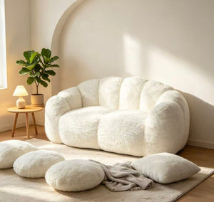 English Elm A Floral Faux Fur Kids Foam Chair Plush Bloom Seat for Nursery or Playroom Ameican White Oak W5870P523990