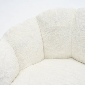 English Elm A Floral Faux Fur Kids Foam Chair Plush Bloom Seat for Nursery or Playroom Ameican White Oak W5870P523990