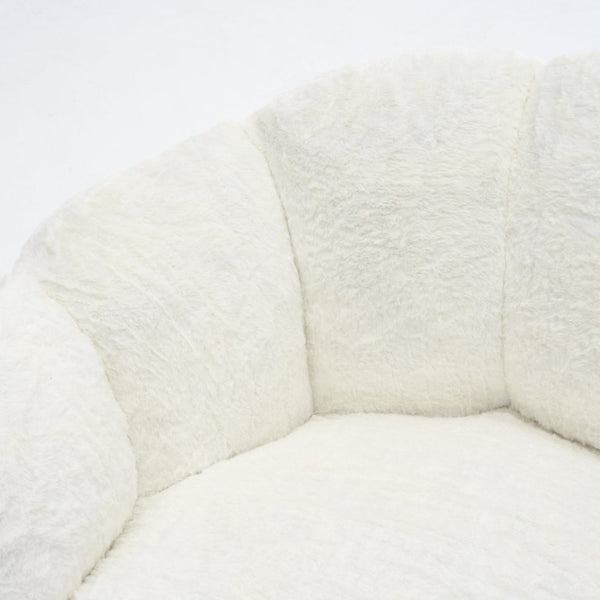 English Elm A Floral Faux Fur Kids Foam Chair Plush Bloom Seat for Nursery or Playroom Ameican White Oak W5870P523990