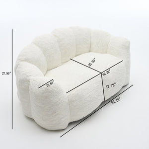 English Elm A Floral Faux Fur Kids Foam Chair Plush Bloom Seat for Nursery or Playroom Ameican White Oak W5870P523990