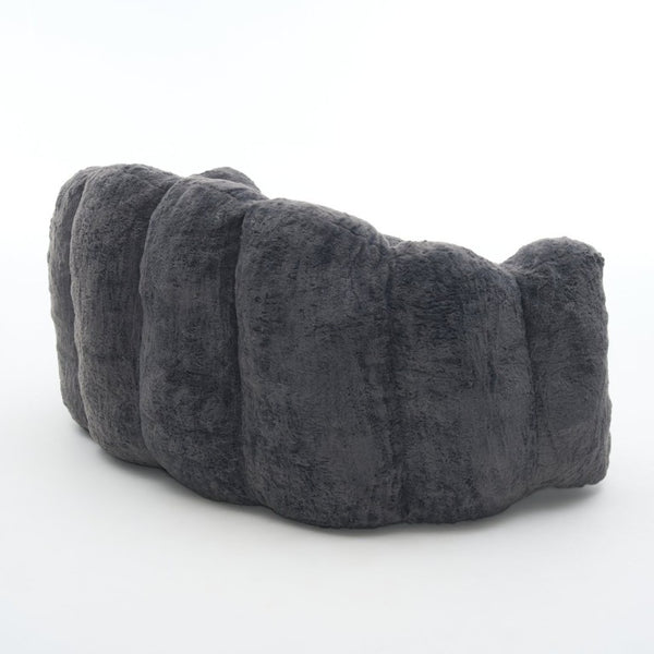 English Elm A Floral Faux Fur Kids Foam Chair Plush Bloom Seat for Nursery or Playroom Antique Grey W5870P523991