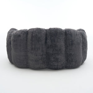 English Elm A Floral Faux Fur Kids Foam Chair Plush Bloom Seat for Nursery or Playroom Antique Grey W5870P523991