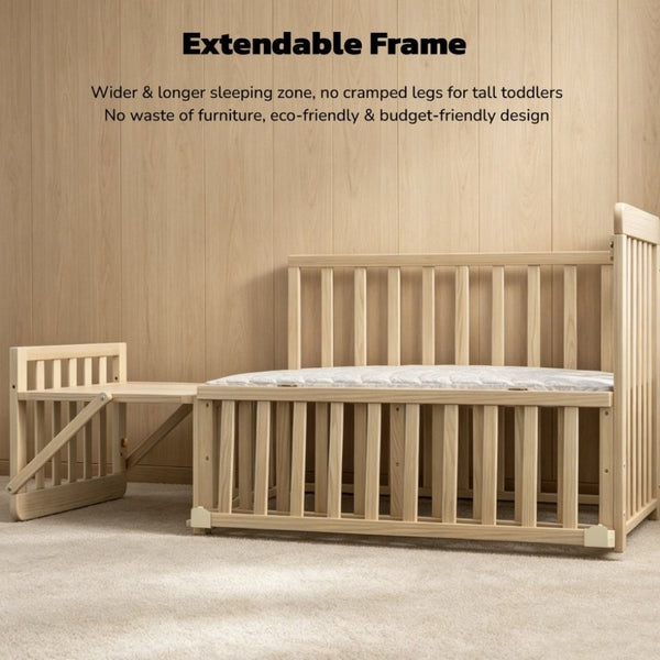 English Elm Solid Wood Bedside Bassinet with Rocking Mode Adjustable Height and Changing Shelf W5881P505042
