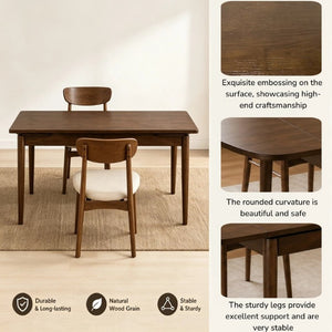 English Elm Solid Wood Extendable Dining Table Seats 4 to 10 with Butterfly Leaf Natural Grain W5881P505089