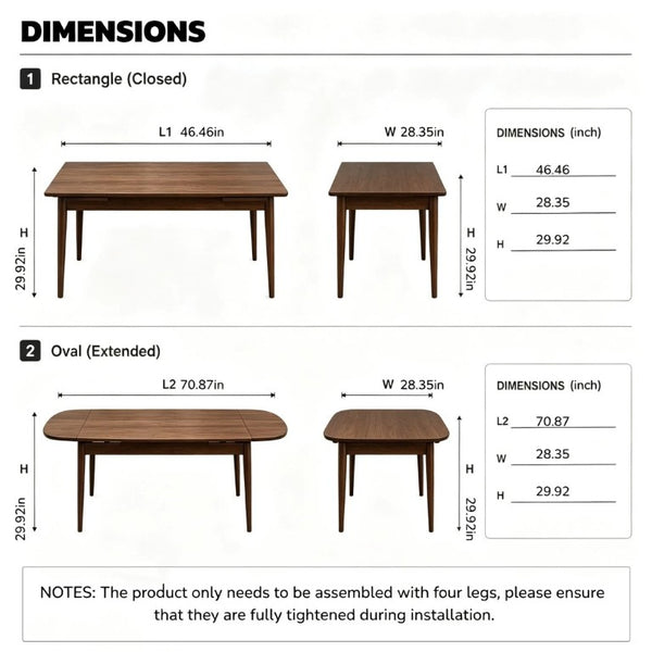 English Elm Solid Wood Extendable Dining Table Seats 4 to 10 with Butterfly Leaf Natural Grain W5881P505089