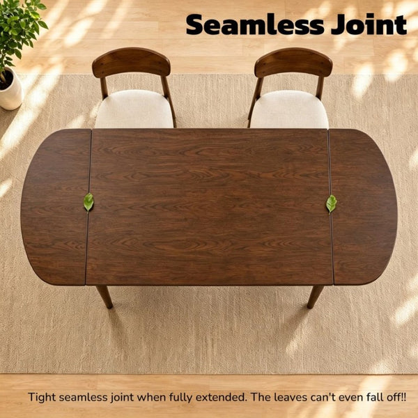 English Elm Solid Wood Extendable Dining Table Seats 4 to 10 with Butterfly Leaf Natural Grain W5881P505089