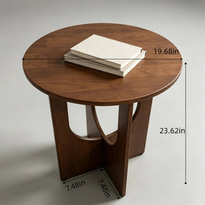 English Elm Solid Wood Round End Tables Set of Two Mid Century Modern Accent for Living Room Pack of 1 W5881P566684