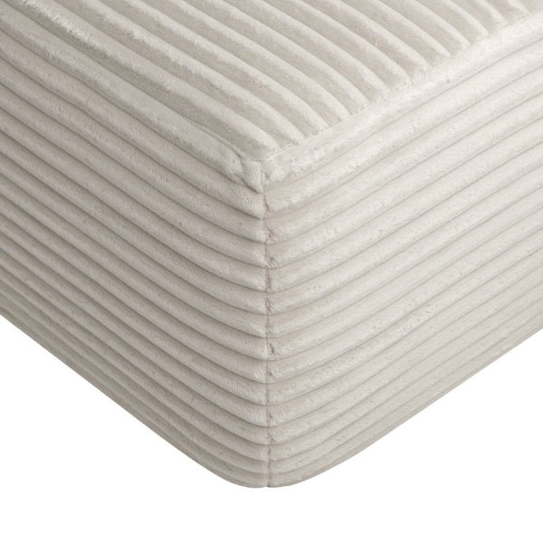 English Elm Convertible Corduroy Chaise Lounge Sleeper Chair with Cup Holder and Plush Armrest White W5885P517229