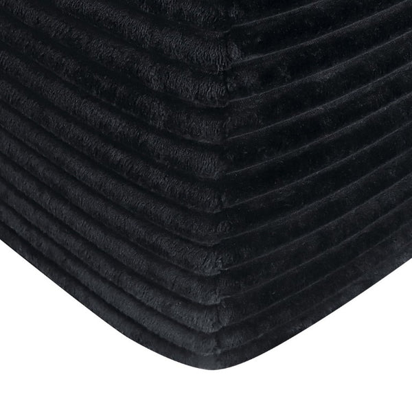 English Elm Convertible Corduroy Chaise Lounge Sleeper Chair with Cup Holder and Plush Armrest Black W5885P517231