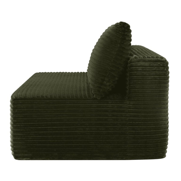 English Elm 58-Inch Striped Corduroy Two Seat Chaise Lounge with Spring Padding for Living Rooms W5885P532123